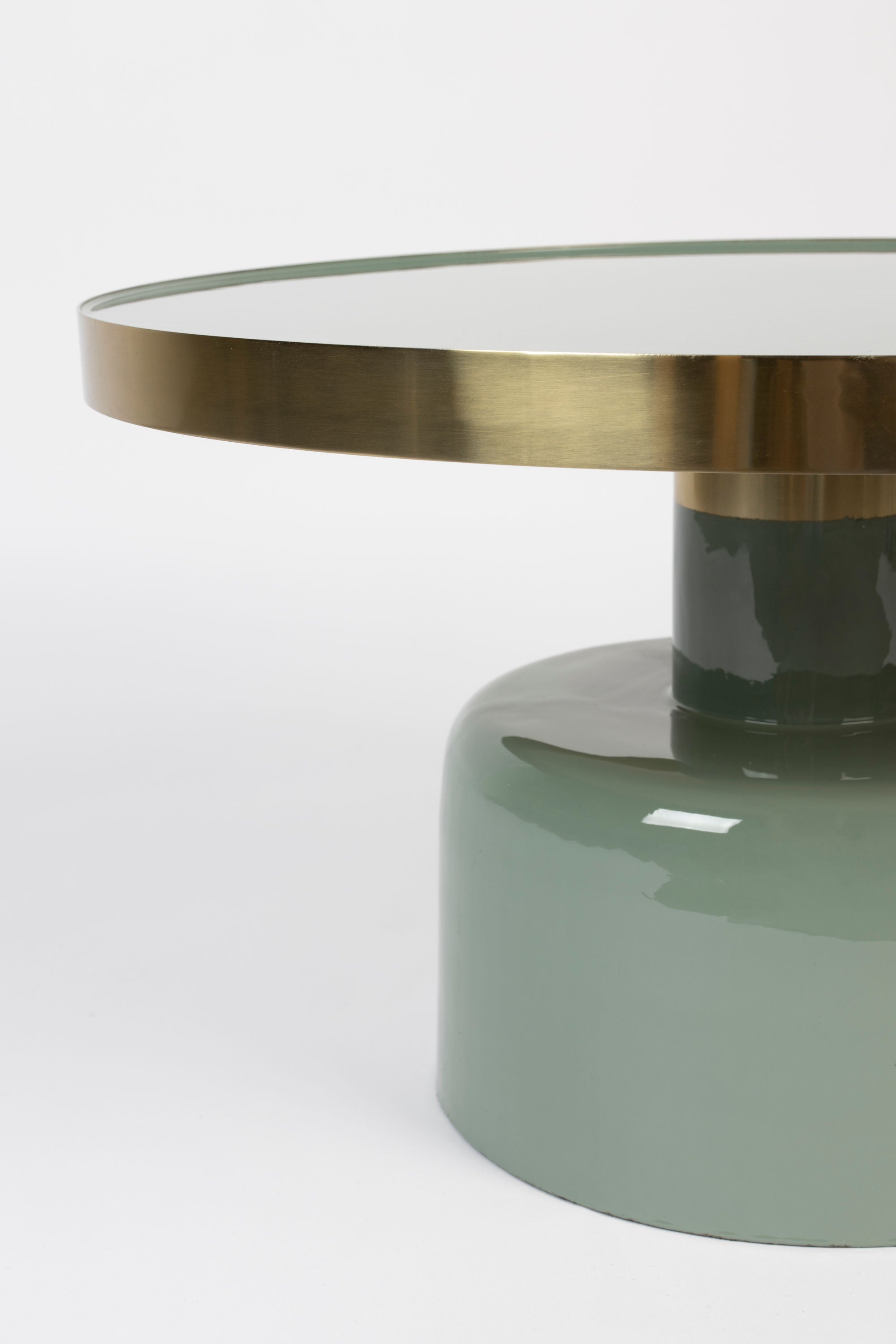 Zuiver Glam Gloss Green & Gold Round Coffee Table